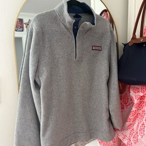 Vineyard Vines Grey Quarter Snap Pullover